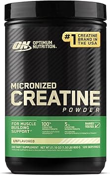 Optimum Nutrition (ON) Micronized Creatine Monohydrate Powder for Muscle Building Support - Unflavored, 600 Grams, 120 Servings on Amazon.ae - Price Tracker