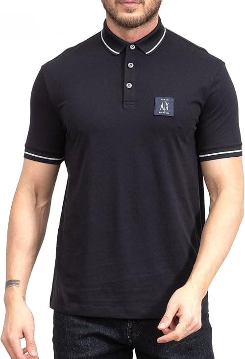 A|X Armani Exchange Men's Icon, Regular Fit, Gold Detail, Poloshirt Polo shirt on Amazon.ae - Price Tracker