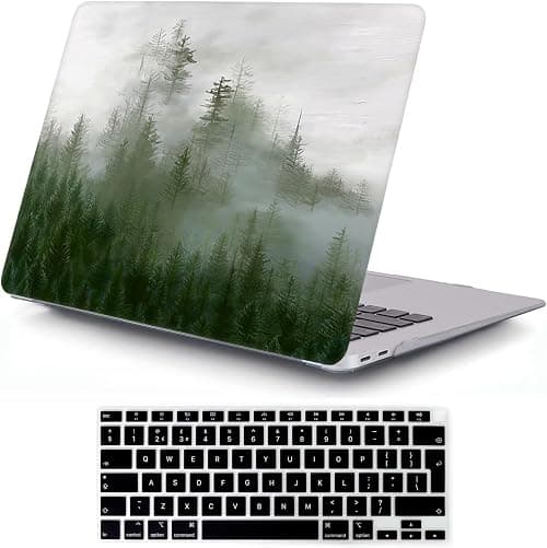 MOKASE Case Compatible with MacBook Air 13.6 Inch (2026 M5 / 2025 M4 / 2024-2022 M3 & M2, Models: A3449 A3240 A3113 A2681), Rubberized Plastic Hard Shell & Keyboard Cover, Wood on Amazon.ae - Price Tracker