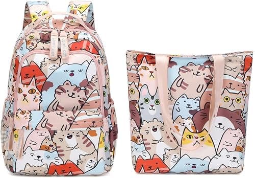 Mfikaryi Girls' Backpack, Cute Cat Backpack, Primary School Backpack on Amazon.ae - Price Tracker