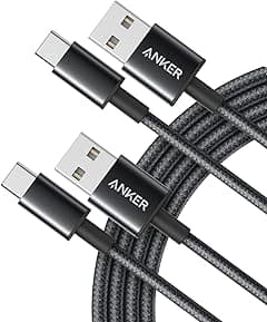 Anker USB C Cable, [2-Pack, 6ft] USB A to USB C Charger Cable, Premium Nylon USB A to Type C Charger Cable Fast Charging for iPhone 17/16, Samsung S24/23, Huawei, Xiaomi, Vivo, Oppo (USB 2.0, Black) - Amazon.ae Price Tracker