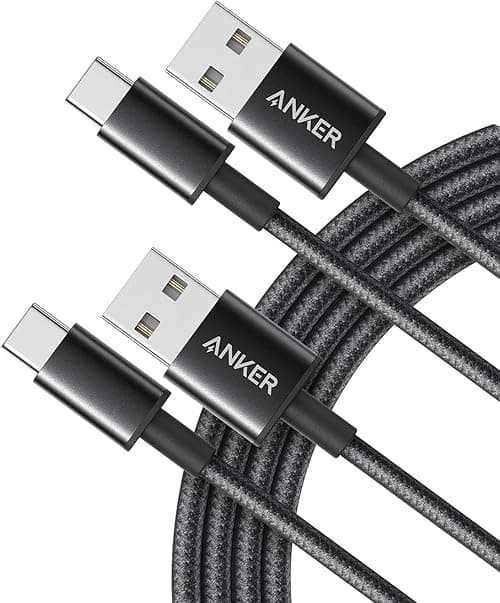 Anker USB C Cable, [2-Pack, 6ft] USB A to USB C Charger Cable, Premium Nylon USB A to Type C Charger Cable Fast Charging for iPhone 17/16, Samsung S24/23, Huawei, Xiaomi, Vivo, Oppo (USB 2.0, Black) on Amazon.ae - Price Tracker