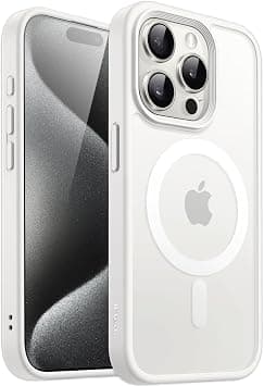 JETech Magnetic Case for iPhone 15 Pro Max 6.7-Inch Compatible with MagSafe, Translucent Matte Back Slim Shockproof Phone Cover (White) - Best Deal Finder