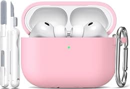R-fun حافظة AirPods Pro 3 (2025)، جراب حماية من السيليكون الناعم متوافق مع Apple AirPods Pro الجيل الثالث (كابل USB-C) للنساء والرجال مع مجموعة تنظيف وسلسلة مفاتيح، زهري - دليلك لأفضل العروض