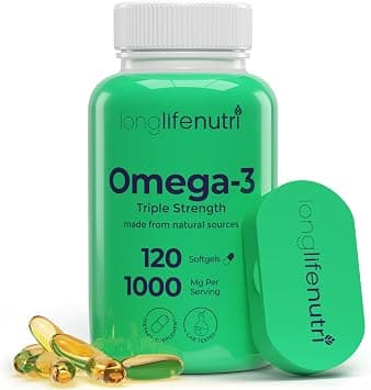 LongLifeNutri Omega 3 Fish Oil Pills 120 Softgels Capsule | Essential Fatty Acids 1000mg Supplement | High DHA EPA | Immune Support Formula | Natural Nordic Algae Ultra Omega3 Women & Men on Amazon.ae - Price Tracker