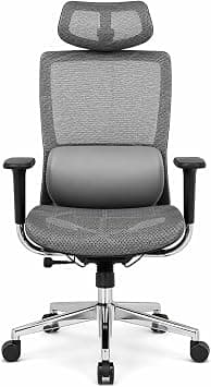 Multi Home Furniture Grey Office Chair – Ergonomic Chair with High Back Mesh, Adjustable Lumbar Support & 3D Headrest, Tilt & Recliner, 360° Swivel Desk Chair, Computer Chair, Office Chair for Home على Amazon.ae - متتبع الأسعار
