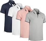 Albert Morris Mens Striped Short Sleeve Polo Shirts 4 Pack - Best Deal Finder