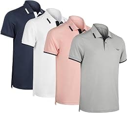 Albert Morris Mens Striped Short Sleeve Polo Shirts 4 Pack - Best Deal Finder