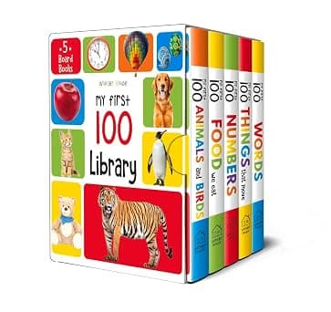 My First 100 Library: Boxset of 5 Early Learning Board Books for Kids/Children (homeschool | preschool | baby/toddler) - Best Deal Finder