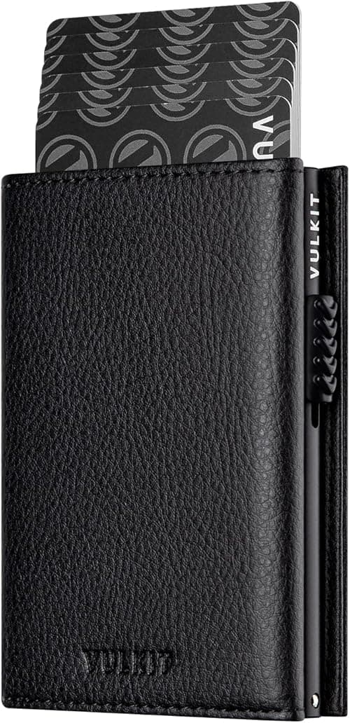 VULKIT Card Holder Wallet with Coin Pocket Magnetic Closure Pop Up Cards With ID Window Leather Wallet for Cash & Credit Cards on Amazon.ae - Price Tracker