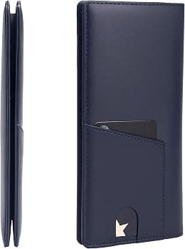 Alldaily Bifold Long Slim Wallets for men, Leather RFID Blocking Credit Card Holder with ID Window - Best Deal Finder