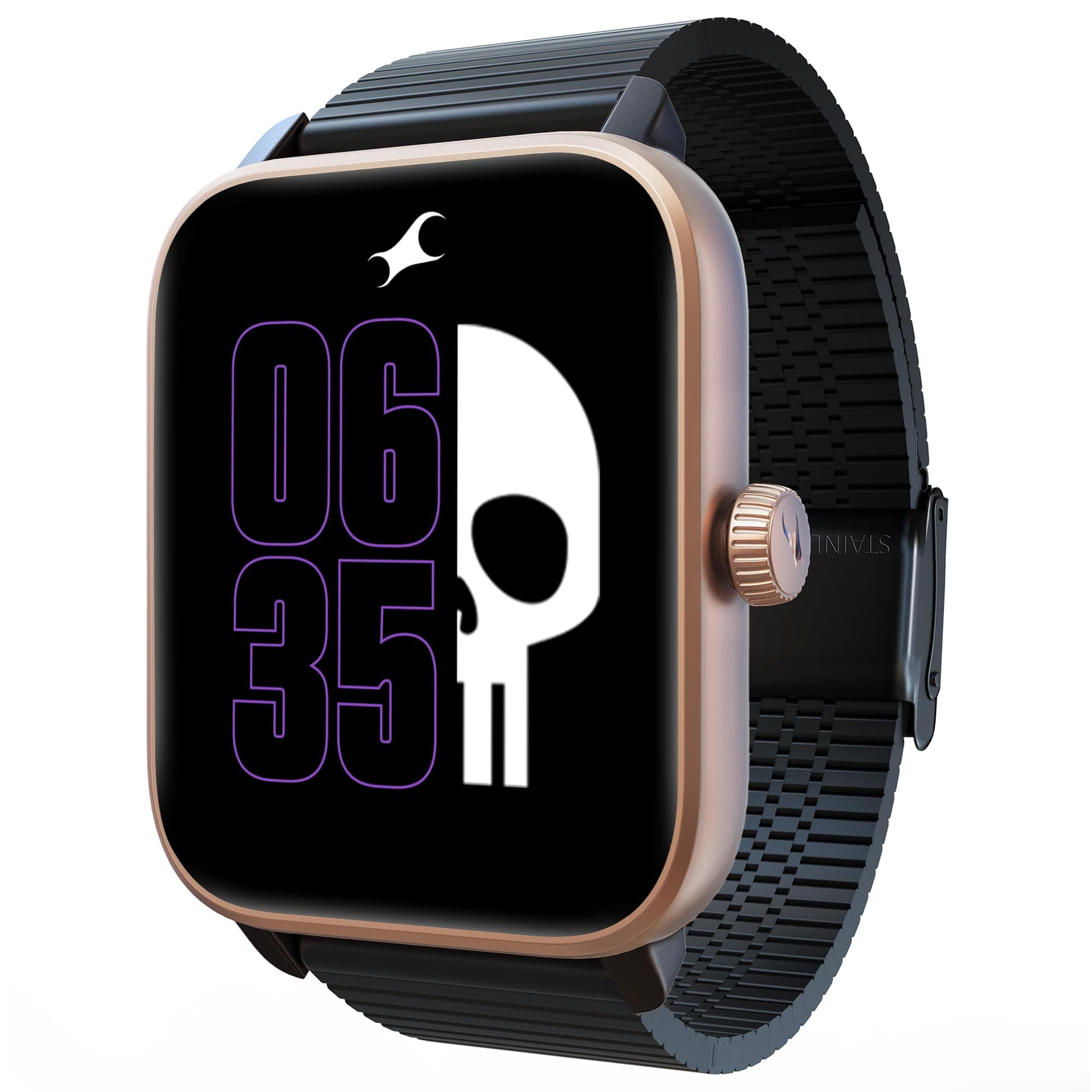 Fastrack Phantom Smart Watch|1.85" UltraVU Display| Functional Crown| SingleSync BT Calling|100+ Sports Modes|100+ Watchfaces|AI Voice Assistant|in-Built Games| Aluminium Case with Mesh Strap on Amazon.ae - Price Tracker