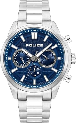 Police Rangy Multifunction Mens Wrist Watch with Stainless Steel Case, 44x50.5mm - Best Deal Finder