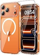 TAURI for iPhone 17 Pro Case, [Compatible with MagSafe] with 1-Pack Screen Protectors, Military-Grade Protection, Shockproof Transparent Back Bumper Phone Cover - Clear - Best Deal Finder