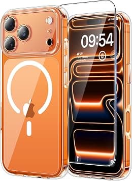 TAURI for iPhone 17 Pro Case, [Compatible with MagSafe] with 1-Pack Screen Protectors, Military-Grade Protection, Shockproof Transparent Back Bumper Phone Cover - Clear - Best Deal Finder