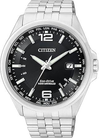 Citizen Mens Analogue Eco-Drive Watch with Stainless Steel Band, Black/Silver, Bracelet on Amazon.ae - Price Tracker