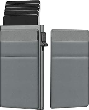 NALACAL Slim Card Holder Wallet - Minimalist Pop up Leather Wallet for Men RFID Blocking (Gray) on Amazon.ae - Price Tracker
