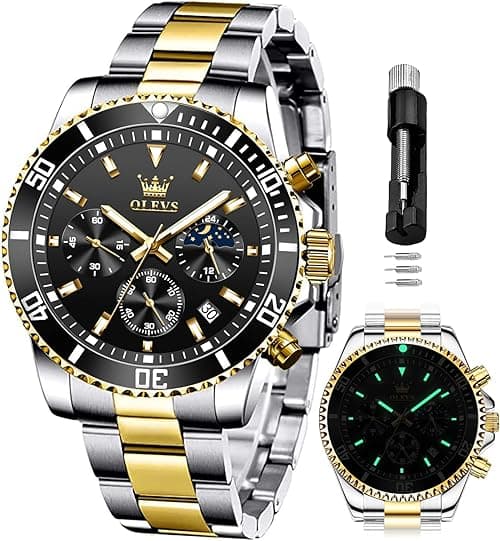 OLEVS Mens Watches Minimalist Ultra Thin Fashion Casual Analog Quartz Date Watch Waterproof Slim Simple Big Face Dress Wrist Watch with Retro Leather Band for Men on Amazon.ae - Price Tracker