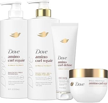 Dove Shampoo, Conditioner, & Mask Amino Curl Regimen Pack 4 Pk for Curly, Coily Hair with Bio-Protein Care Technology + Amino & Jojoba Oil on Amazon.ae - Price Tracker