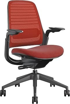 Steelcase Series 1 Office Chair - Ergonomic Work Chair with Wheels for Carpet - Helps Support Productivity - Weight-Activated Controls, Back Supports & Arm Support - Easy Assembly - Scarlet on Amazon.ae - Price Tracker
