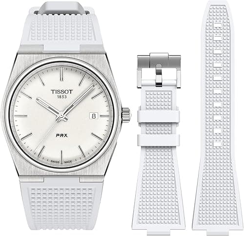 Strap for Tissot PRX,Soft Fluororubber Strap for PRX Powermatic 80,12mm Men Women Replacement FKM Straps for Tissot PRX Series Watch 40mm on Amazon.ae - Price Tracker