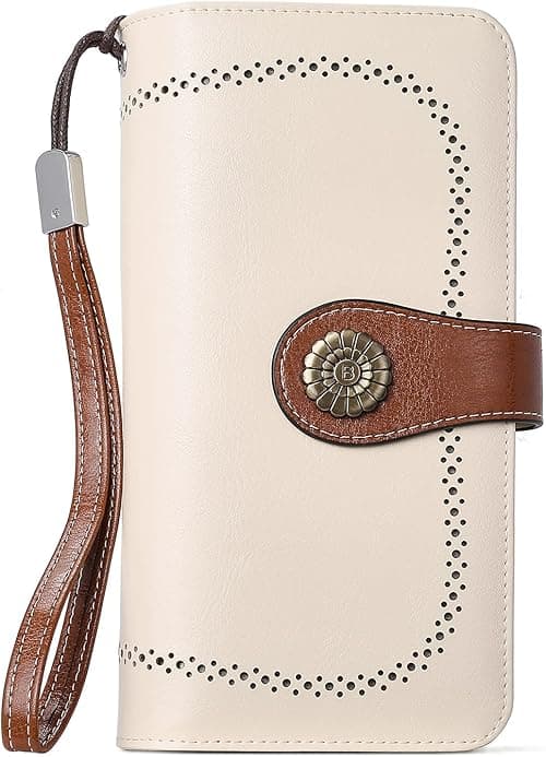 BOSTANTEN Leather Wallets for women RFID Blocking Cards Holder Purses with Zipper Pocket Wristlet on Amazon.ae - Price Tracker
