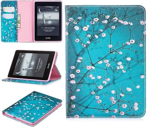 SATURCASE Case for Amazon Kindle Paperwhite 4 2018, Beautiful PU Leather Flip Wallet Stand Card Slots Protective Cover with Auto Wake/Sleep for Amazon Kindle Paperwhite 4 2018 (BO-3) على Amazon.ae - متتبع الأسعار