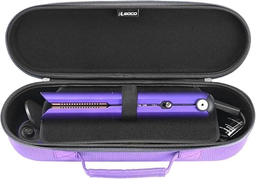 RLSOCO Straightener Travel Case for Dyson Airstrait/Corrale Hair Straightener | Shockproof, Dustproof, With Wrist | Compact Design with YKK Zipper & Scratch Protection - Purple - Best Deal Finder