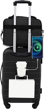 Wrangler Smart Luggage Set with Cup Holder, USB Port and Phone Holder, Black, 2 Piece Set on Amazon.sa - Price Tracker