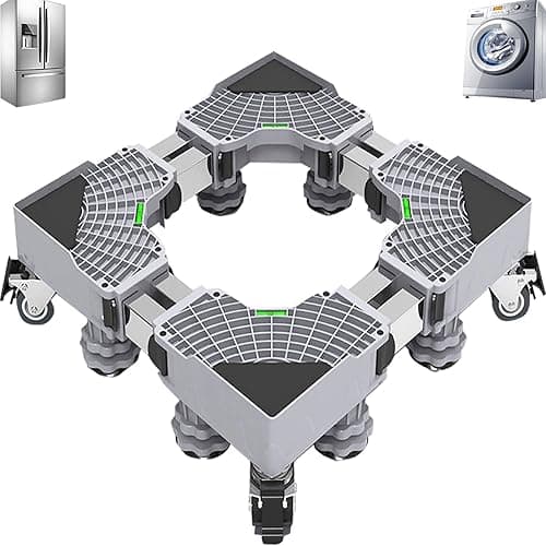 Gluckluz Washing Machine Base Mini Fridge Stand Universal Mobile Base Adjustable Washer Dryer Moving Cart Dolly Roller Telescopic Movable Pedestal Refrigerator Stand with 4 Lockable Steel Wheels on Amazon.ae - Price Tracker