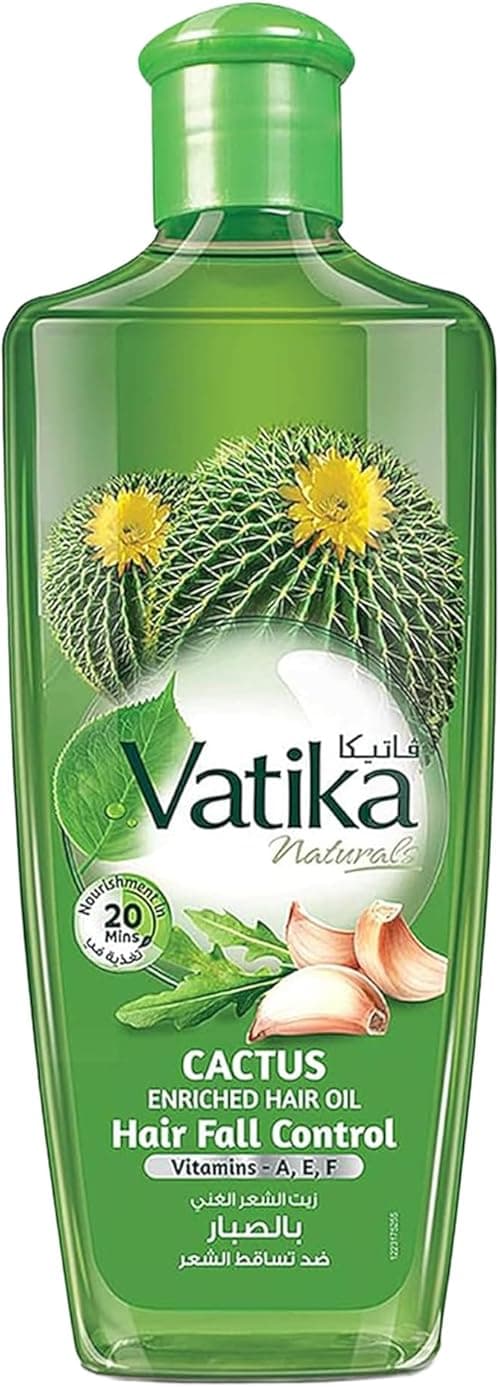 Vatika Naturals Cactus Hair Oil 300ml, Cactus, Ghergir, Ginger & Vitamins A, E, F, For Weak & Falling Hair, No Parabens, Sulphates or Silicones on Amazon.ae - Price Tracker