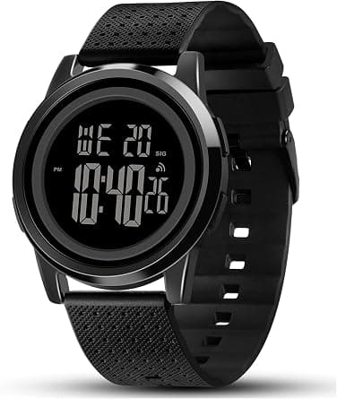 TERRIFI Men's Waterproof Ultra-Thin Digital Sports Watch with Stainless Steel Case and Silicone Band, Stylish and Durable Wrist Watch for Active Lifestyle on Amazon.sa - Price Tracker