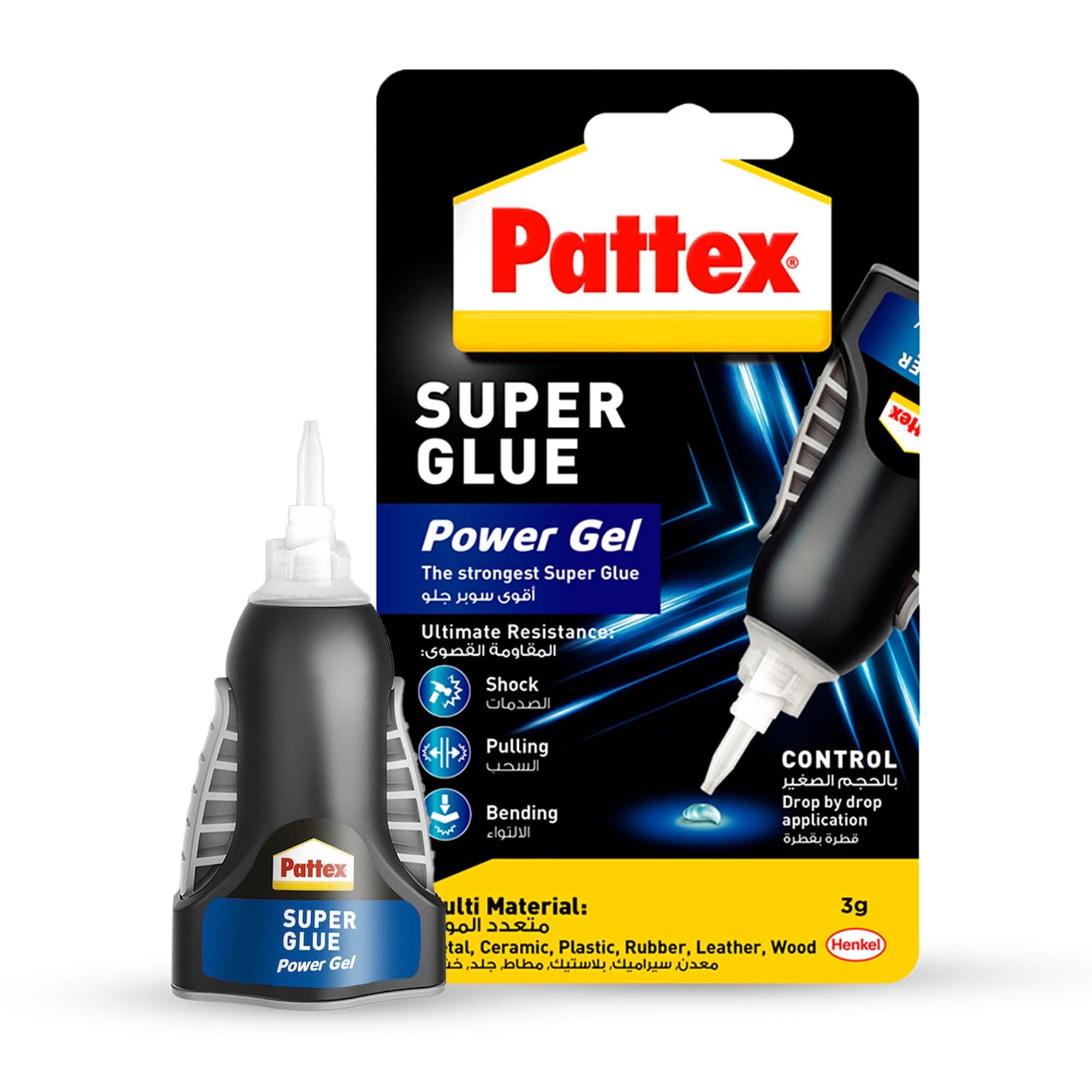 Pattex Super Glue Power Gel Control | All Purpose Clear Adhesive For Flexible Materials with Precise Nozzle | Compatible with Metal, Ceramic, Rubber, Leather & Wood | Dishwasher Safe | 3g (Pack of 1) on Amazon.ae - Price Tracker