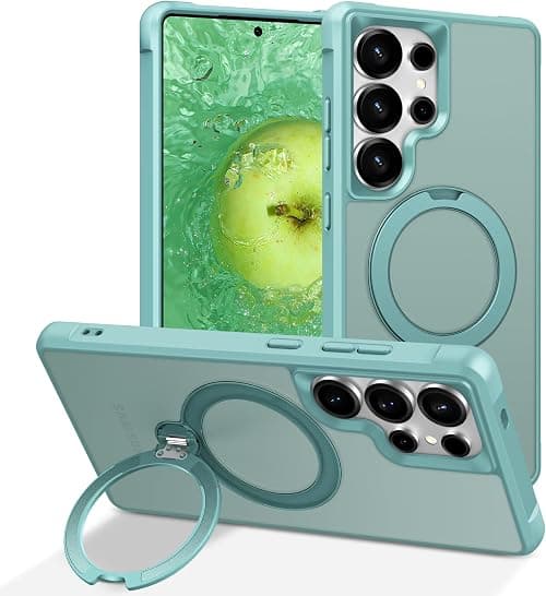ELEPIK Stronger Magnetic for Galaxy S25 Ultra Case with 360° Rotating Stand, [Compatible with MagSafe] [Wireless Charging Compatible] Slim Phone Cover for Samsung Galaxy S25 Ultra, Blue على Amazon.ae - متتبع الأسعار