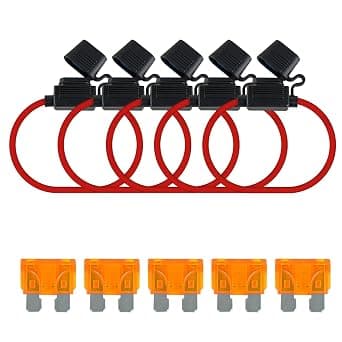 12AWG Inline Fuse Holder - Premium Waterproof Automotive Blade Fuse Holder with 5A Standard Fuses ATC/ATO, 5 Pack Line Fuses Holders for Automotive Marine RV on Amazon.ae - Price Tracker