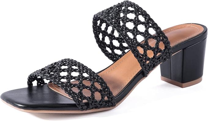 N.N.G Women Heel Sandals Braided Strappy Dressy Summer Low Heel Chunky Block Leather Comfortable Casual Square toe on Amazon.ae - Price Tracker