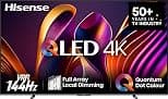 تلفزيون ذكي 65 بوصة QLED بدقة 4K الترا HD بصوت دولبي اتموس ونظام تشغيل فيدا الذكي ومعدل تحديث 144 هرتز ووضع الألعاب وتقنية الصور بالذكاء الاصطناعي من هايسنس - متتبع أسعار Amazon.sa
