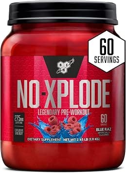 BSN N.O.-XPLODE Pre Workout Powder, Energy Supplement for Men and Women with Creatine and Beta-Alanine, Flavor: Blue Raz, 60 Servings on Amazon.ae - Price Tracker