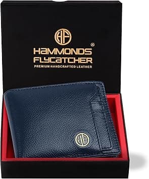 HAMMONDS FLYCATCHER Wallet for Men Leather Original, Mens Wallet, Leather Wallets for Men Stylish, Bi-Fold Wallets for Man, 6 Card Slots, Easy Access Card Slots, Coin Pocket, Gift for Mens, Blue on Amazon.ae - Price Tracker