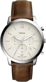 Fossil Mens Quartz Watch, Analog Display and Leather Strap - Best Deal Finder