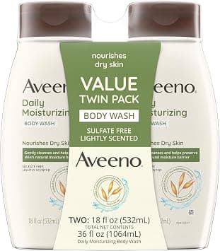 Aveeno Daily Moisturizing Body Wash Cleanser & Shaving Gel for Men & Women, Clean-Rinsing for Softer & Smoother Skin, Gentle & Lightly Scented, 18 fl. Oz, Pack of 2 on Amazon.ae - Price Tracker