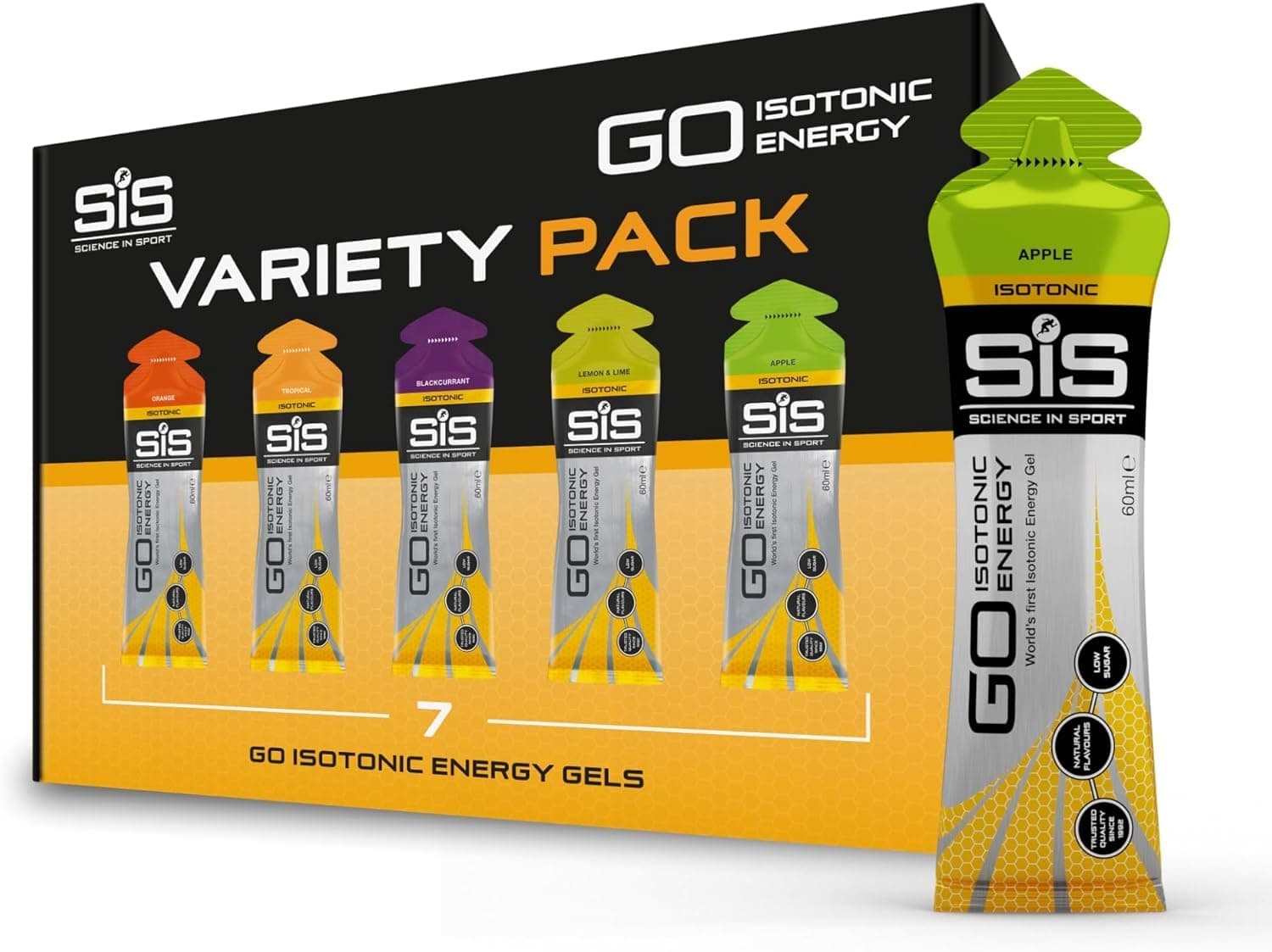 Science In Sport GO Isotonic Energy Gels | 22g Carbohydrates | Low Sugar | Easily Digestible | Gluten Free | No Water Needed | Running Gels | Variety Pack | 7 Pack on Amazon.ae - Price Tracker