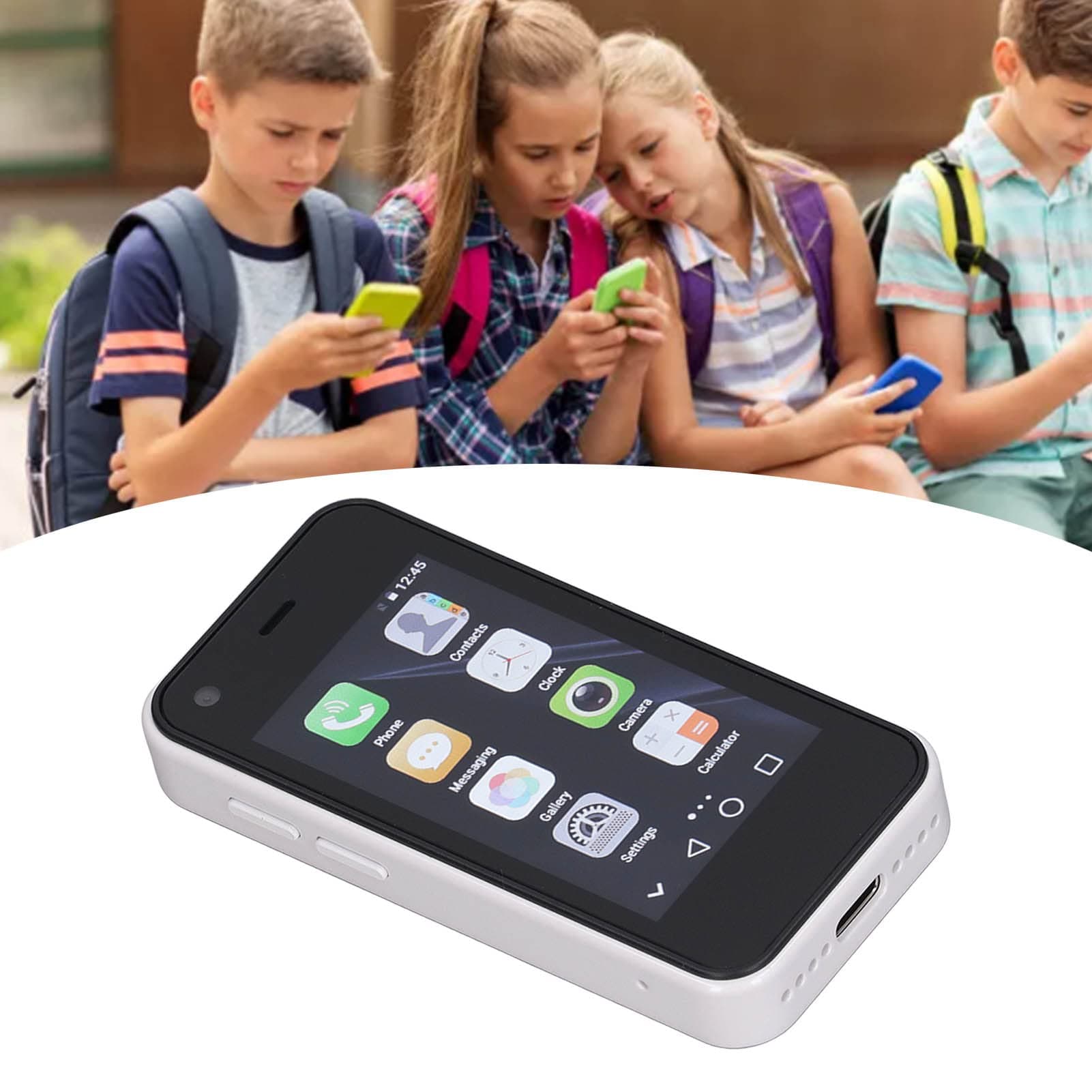 XS13 Mini Smartphone for Kids, 3G 2.5Inch Student Pocket Cellphone, 1GB RAM 8GB ROM 5MP Quad Core Dual SIM Cell Phone for Android, GPS Navigation, MP3, MP4, Calculator (Pearl White) on Amazon.ae - Price Tracker