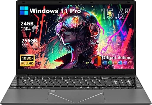 2026 15.6" FHD Laptop Computer with 24GB RAM 256GB SSD, Core i3 Processor(Up to 3.70 GHz), Win 11 Pro, Office Lifetime License, Backlit Keyboard, Fingerprint, Numeric Keypad, HDMI, Long Battery Life - متتبع أسعار Amazon.sa