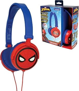 Lexibook Marvel Spider-Man Peter Parker Stereo Headphone, kids safe, foldable and adjustable, red/blue, HP010SP - Best Deal Finder