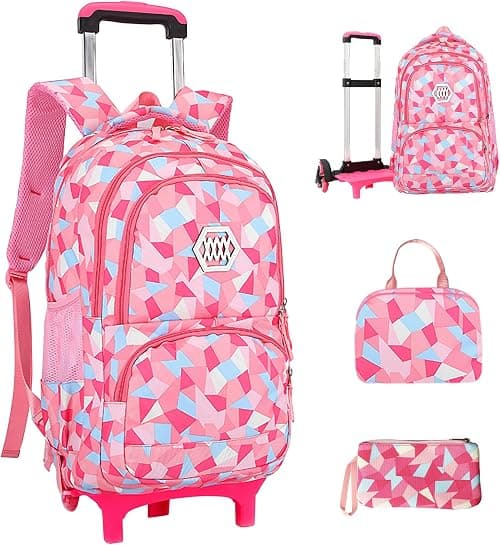 URbazaar Girls School Bag,Girl Geometric Printed Primary Junior High University School Bag Bookbag Backpack Sets على Amazon.ae - متتبع الأسعار