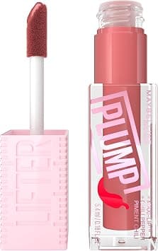 MAYBELLINE New York Lifter Plump, Hydrating Lip Plumping Gloss with Chilli Pepper (Peach Fever) - متتبع أسعار Amazon.sa