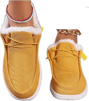Ladmiple Winter Boots For Women Wide Width Snow Boots Comfortable Slip on Fur Lined Cold Weather Warm Ankle Booties on Amazon.ae - Price Tracker