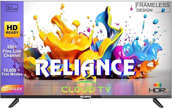 Reliance 32 inch HD Ready Smart Cloud LED TV | 250+ Live TV Channels, 10,000+ Free Movies, Mobile Remote | Model RW32MP4656HD (Black) on Amazon.ae - Price Tracker