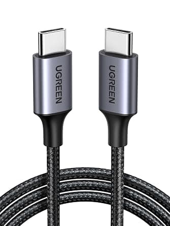 UGREEN Type C Cable 1M, 60W Laptop Compatible USB C Fast Charging Cable | Laptop&Phones Fast Charging,240Mbps data sync,Durable nylon braided usb c cable,Certified safe battery protection - متتبع أسعار Amazon.sa